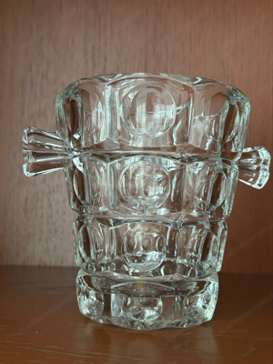 Mid- Century Eiseimer aus Glas 60er Jahre Bild 3