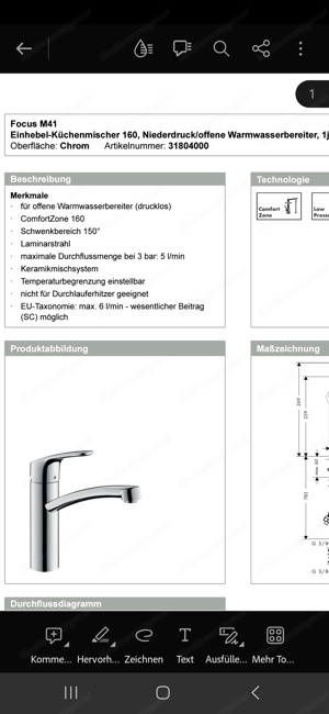 Hansgrohe Küchenarmatur Focus M41 Bild 3