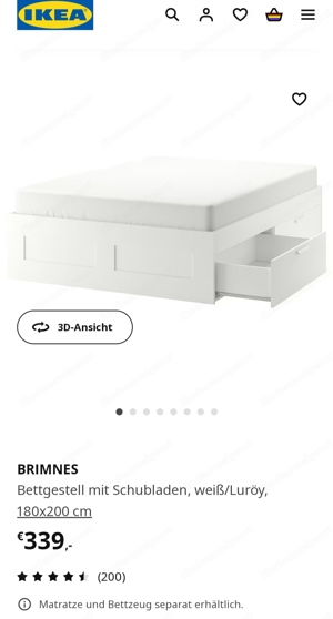 Ikea Bettgestell  180 200 wie neu