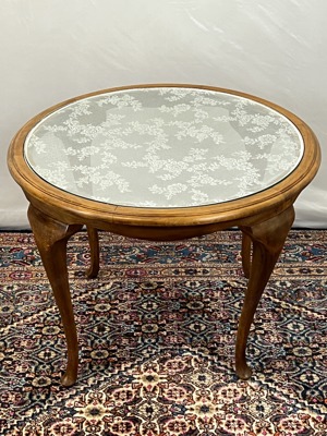  Jugendstil Tisch Nussbaum mit Glasplatte Gründerzeit Esstisch Bild 3