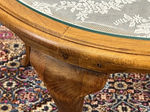  Jugendstil Tisch Nussbaum mit Glasplatte Gründerzeit Esstisch Bild 7