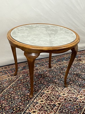  Jugendstil Tisch Nussbaum mit Glasplatte Gründerzeit Esstisch Bild 2