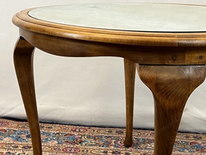  Jugendstil Tisch Nussbaum mit Glasplatte Gründerzeit Esstisch Bild 4