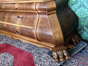 Barock Vitrine Gründerzeit Nussbaum Schrank Jugendstil Bücherschrank Regal Bild 9