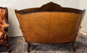 Barock Sofa Couch mit Sessel Chesterfield orange Bild 8