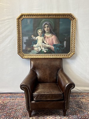 Barock Wandbild Gemälde Maria Jesuskind Mutter großes Bildrahmen Gold GOTT