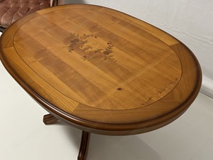 Biedermeier Tisch Barock Kirschbaum mit Intarsien Jugendstil Empire Beistelltisch Chippendale Rokoko Bild 8