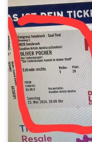 2 Tickets für Oliver Pocher am 25.5. in Innsbruck