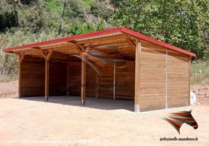 Pferdestall mit stallgasse, Aussenbox, Pferdebox und Offenstall bauen, Weidehütte mit fressgitter, Bild 8