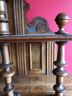 Gründerzeit Kommode Vertiko Antik Anrichte mit Aufsatz Nussbaum Schrank Jugendstil Bild 10