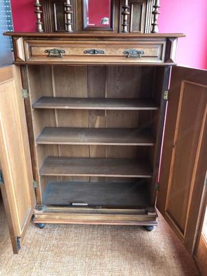 Gründerzeit Kommode Vertiko Antik Anrichte mit Aufsatz Nussbaum Schrank Jugendstil Bild 3