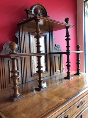 Gründerzeit Kommode Vertiko Antik Anrichte mit Aufsatz Nussbaum Schrank Jugendstil Bild 6