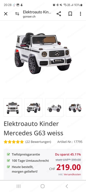 Kinder Mercedes AMG Elektroauto