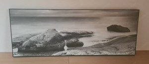 Steinbild Meer Bild schwarz weiß