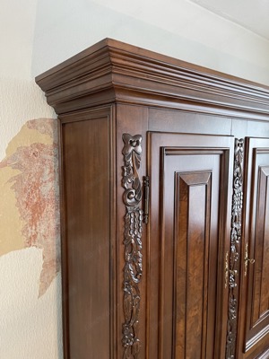 Biedermeier Kleiderschrank Barock Dielenschrank Nussbaum Jugendstil Kasten Bild 5