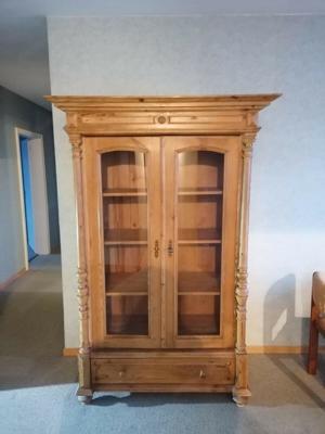 Gründerzeit Vitrine Weichholz Bücherschrank Bild 2