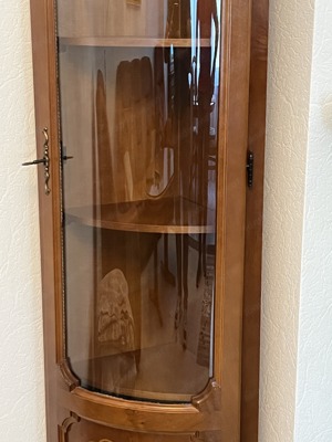 Vitrine Landhaus Eckschrank Nussbaum Biedermeier Barock Jugendstil Schrank Eckvitrine Bild 5