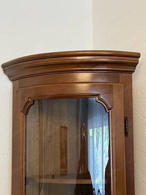 Vitrine Landhaus Eckschrank Nussbaum Biedermeier Barock Jugendstil Schrank Eckvitrine Bild 6