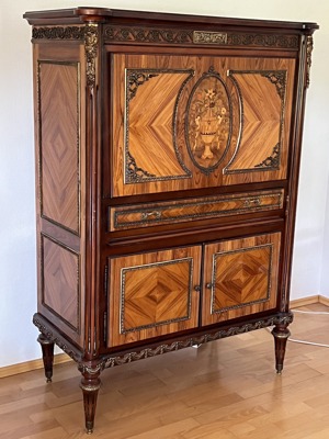 Louis XV Kommode Barschrank TV Musik Schrank Biedermeier Barock Jugendstil Stilmöbel