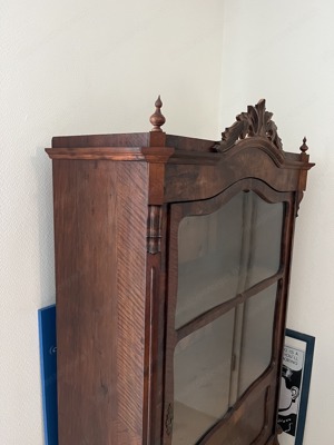 Biedermeier Vitrine Louis Philippe Antik Mahagoni Gründerzeit Schrank Bild 3