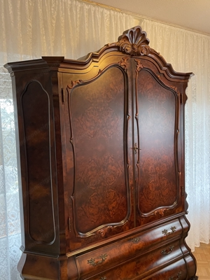 Barock Vitrine Bücherschrank Löwenkrallen Herrenzimmer Schrank Bild 3