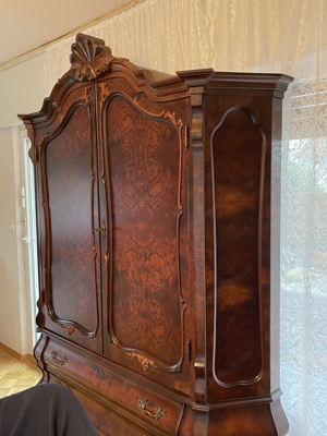 Barock Vitrine Bücherschrank Löwenkrallen Herrenzimmer Schrank Bild 5