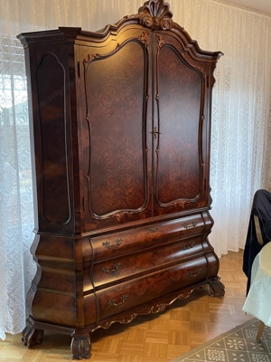 Barock Vitrine Bücherschrank Löwenkrallen Herrenzimmer Schrank