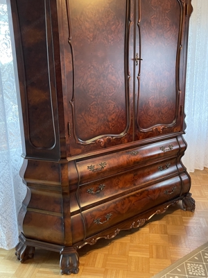 Barock Vitrine Bücherschrank Löwenkrallen Herrenzimmer Schrank Bild 4