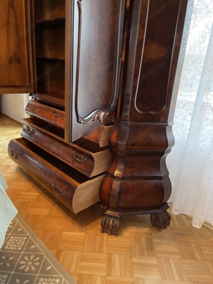 Barock Vitrine Bücherschrank Löwenkrallen Herrenzimmer Schrank Bild 7