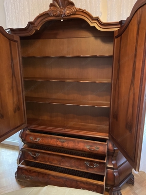 Barock Vitrine Bücherschrank Löwenkrallen Herrenzimmer Schrank Bild 10