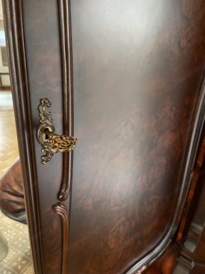 Barock Vitrine Bücherschrank Löwenkrallen Herrenzimmer Schrank Bild 11