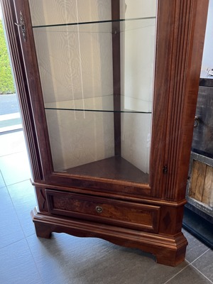 Biedermeier Eckvitrine Eckschrank Barock Gründerzeit Vitrine Nussbaum Jugendstil Bild 3