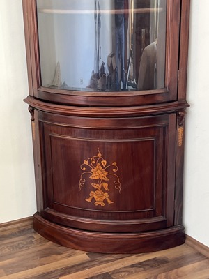 Biedermeier Eckschrank Eck Vitrine Barock Gründerzeit Nussbaum Jugendstil Bild 4