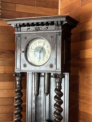 Standuhr Danziger Barock Gründerzeit Uhr schwarz 1920 Läuft 1A Bild 3