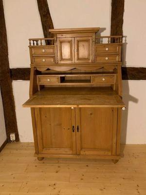 Gründerzeit Sekretär Schreibsekretär Biedermeier Kommode Weichholz Schrank Massivholz