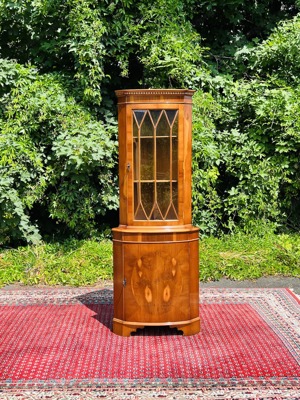 Biedermeier Stilmöbel Vitrine Barock Eckschrank Eckvitrine Eibe England Bild 10