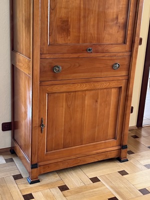 Biedermeier Sekretär Schrank Kirschbaum Schreibtisch Massivholz Empire Barock Kommode Bild 4