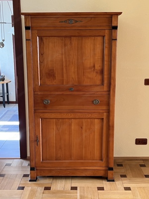 Biedermeier Sekretär Schrank Kirschbaum Schreibtisch Massivholz Empire Barock Kommode