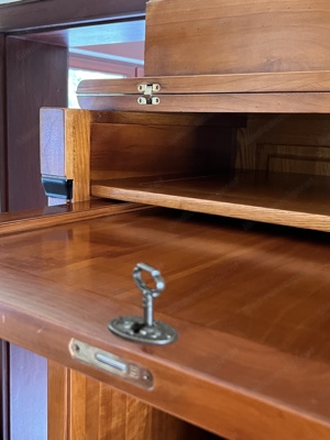 Biedermeier Sekretär Schrank Kirschbaum Schreibtisch Massivholz Empire Barock Kommode Bild 9