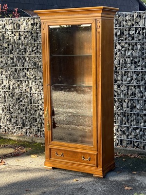 Gründerzeit Vitrine Landhaus SELVA Biedermeier Schrank Massivholz Kirschbaum   Bild 5