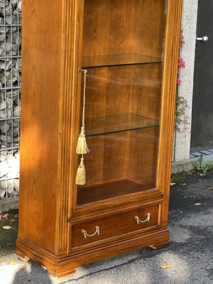 Gründerzeit Vitrine Landhaus SELVA Biedermeier Schrank Massivholz Kirschbaum   Bild 8