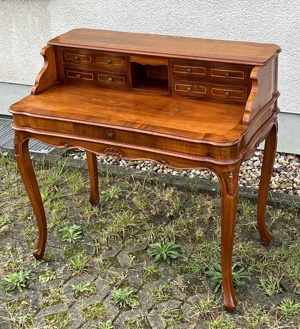 Barock Sekretär Schreibtisch Nussbaum massiv Biedermeier Stilmöbel  Bild 3