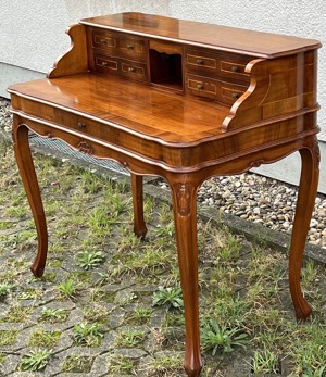 Barock Sekretär Schreibtisch Nussbaum massiv Biedermeier Stilmöbel 