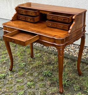 Barock Sekretär Schreibtisch Nussbaum massiv Biedermeier Stilmöbel  Bild 8