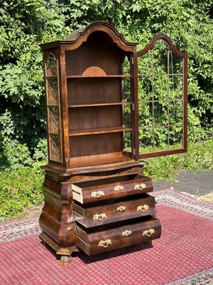 Biedermeier Vitrine Jugendstil Bücherschrank Gründerzeit Mahagoni Barock Schrank Herrenzimmer  Bild 10