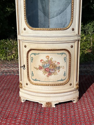 Empire Vitrine Rokoko Eckvitrine Biedermeier Eckschrank Barock Gründerzeit Schrank Glasvitrine Samml Bild 7