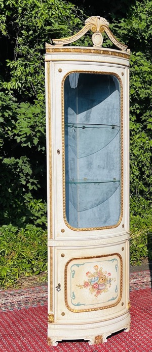 Empire Vitrine Rokoko Eckvitrine Biedermeier Eckschrank Barock Gründerzeit Schrank Glasvitrine Samml
