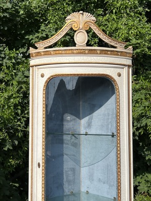 Empire Vitrine Rokoko Eckvitrine Biedermeier Eckschrank Barock Gründerzeit Schrank Glasvitrine Samml Bild 3