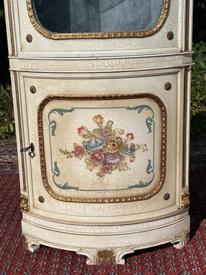 Empire Vitrine Rokoko Eckvitrine Biedermeier Eckschrank Barock Gründerzeit Schrank Glasvitrine Samml Bild 8