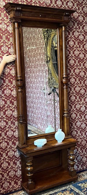 Gründerzeit Garderobe Spiegel Nussbaum Diele Flur ANTIK Barock Vintage Massivholz  Bild 2
